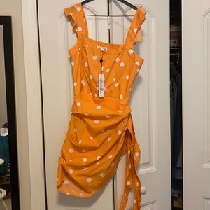 NWT For Love and Lemons Orange Sarong Dress